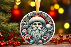 Round Christmas Ornament Sublimation|Clipart Product Image 2