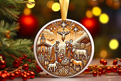 Round Christmass Ornament PNG Product Image 1