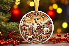 Round Christmas Ornament Sublimation|Clipart Product Image 2