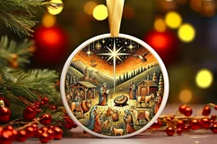 Round Christmas Ornament Sublimation|Clipart Product Image 2