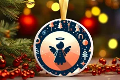 Round Christmas Ornament Sublimation|Clipart Product Image 1