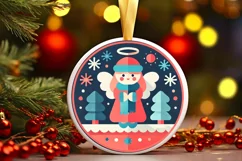 Round Christmas Ornament Sublimation|Clipart Product Image 1
