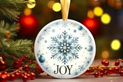 Round Christmas Ornament Sublimation|Clipart Product Image 1