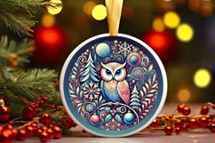 Round Christmas Ornament Sublimation|Clipart Product Image 2