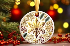 Round Christmas Ornament Sublimation|Clipart Product Image 1