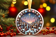 Round Christmass Ornament PNG Product Image 1