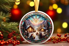 Round Christmas Ornament Sublimation|Clipart Product Image 1