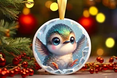 Round Christmas Ornament Sublimation|Clipart Product Image 1