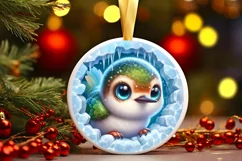 Round Christmas Ornament Sublimation|Clipart Product Image 1