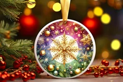 Round Christmas Ornament Sublimation|Clipart Product Image 1