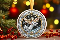 Round Christmas Ornament Sublimation|Clipart Product Image 2