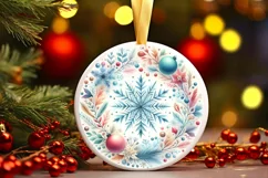 Round Christmas Ornament Sublimation|Clipart Product Image 3