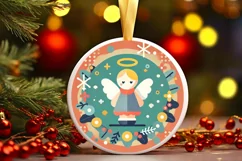 Round Christmas Ornament Sublimation|Clipart Product Image 2