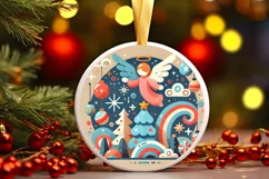 Round Christmas Ornament Sublimation|Clipart Product Image 2