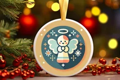Round Christmas Ornament Sublimation|Clipart Product Image 2