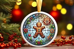 Round Christmas Ornament Sublimation|Clipart Product Image 2