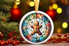 Round Christmas Ornament Sublimation|Clipart Product Image 2