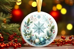 Round Christmas Ornament Sublimation|Clipart Product Image 1