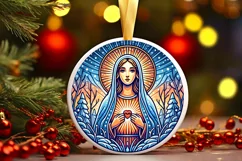 Round Christmas Ornament Sublimation|Clipart Product Image 1