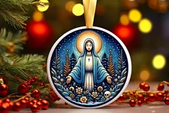 Round Christmas Ornament Sublimation|Clipart Product Image 1
