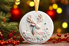 Round Christmas Ornament Sublimation|Clipart Product Image 1