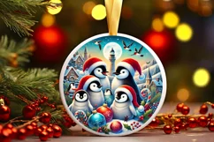 Round Christmas Ornament Sublimation|Clipart Product Image 1