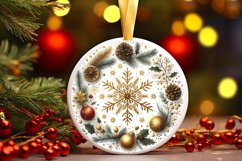 Round Christmas Ornament Sublimation|Clipart Product Image 1