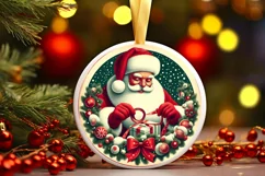 Round Christmas Ornament Sublimation|Clipart Product Image 1