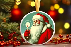 Round Christmas Ornament Sublimation|Clipart Product Image 1
