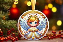 Round Christmas Ornament Sublimation|Clipart Product Image 1