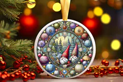 Round Christmass Ornament PNG Product Image 1