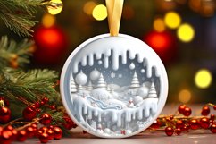 Round Christmas Ornament Sublimation|Clipart Product Image 1
