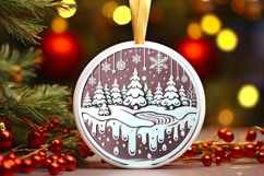 Round Christmass Ornament PNG Product Image 1