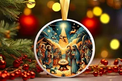 Round Christmas Ornament Sublimation|Clipart Product Image 1