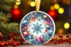 Round Christmas Ornament Sublimation|Clipart Product Image 3