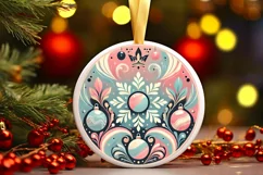 Round Christmas Ornament Sublimation|Clipart Product Image 1