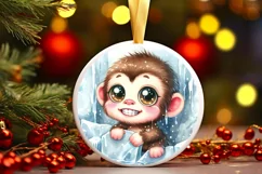 Round Christmas Ornament Sublimation|Clipart Product Image 1