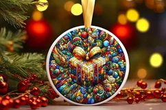 Round Christmas Ornament Sublimation|Clipart Product Image 1