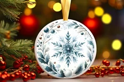 Round Christmas Ornament Sublimation|Clipart Product Image 1
