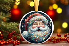Christmas Round Cute Ornament Sublimation Product Image 2