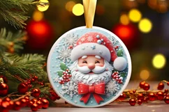 Silent Night Christmas Round Cute Ornament Sublimation Product Image 2