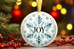 Round Christmas Ornament Sublimation|Clipart Product Image 1