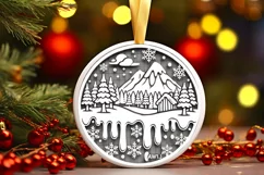 Round Christmas Ornament Sublimation|Clipart Product Image 2