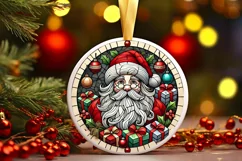 Round Christmas Ornament Sublimation|Clipart Product Image 1