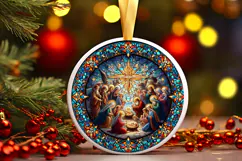 Round Christmass Ornament PNG Product Image 1