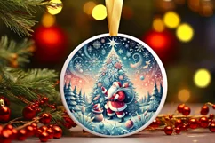 Round Christmas Ornament Sublimation|Clipart Product Image 1