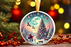 Round Christmass Ornament PNG Product Image 1