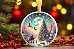 Round Christmass Ornament PNG Product Image 1