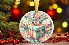 Round Christmas Ornament Sublimation|Clipart Product Image 1