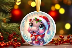 Round Christmas Ornament Sublimation|Clipart Product Image 2